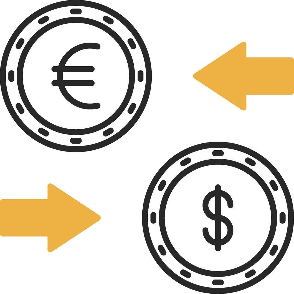 Currency Exchange Skined Filled Icon vector