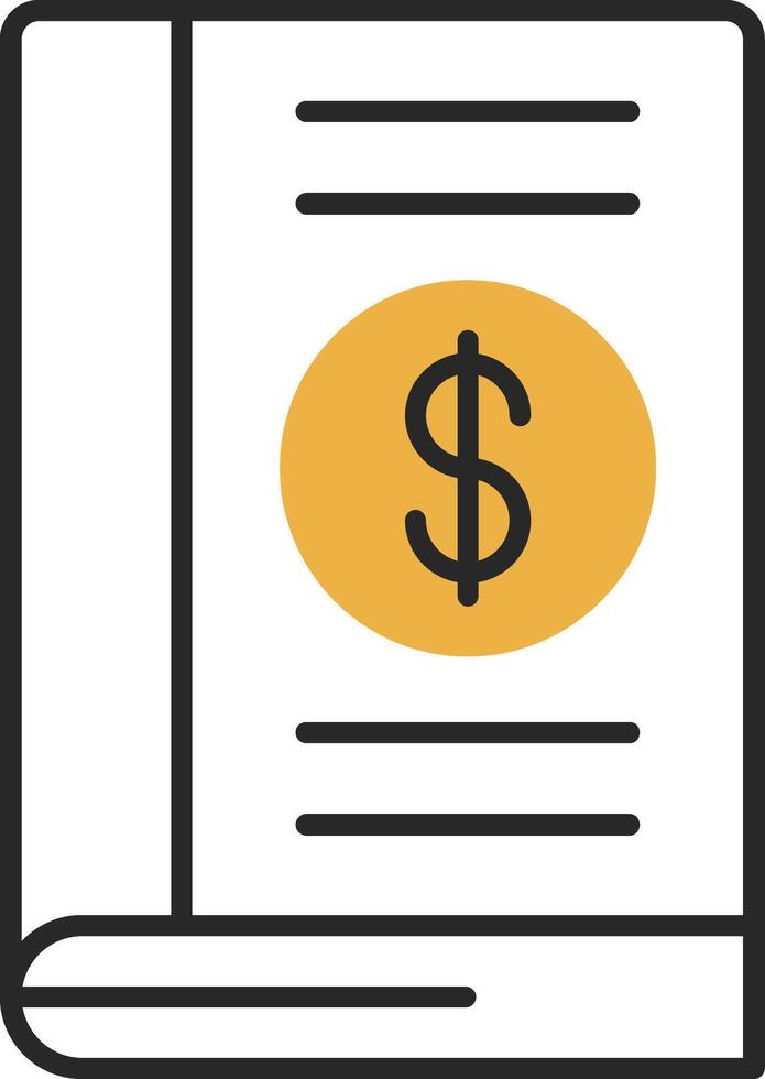 Accounting Book Skined Filled Icon vector