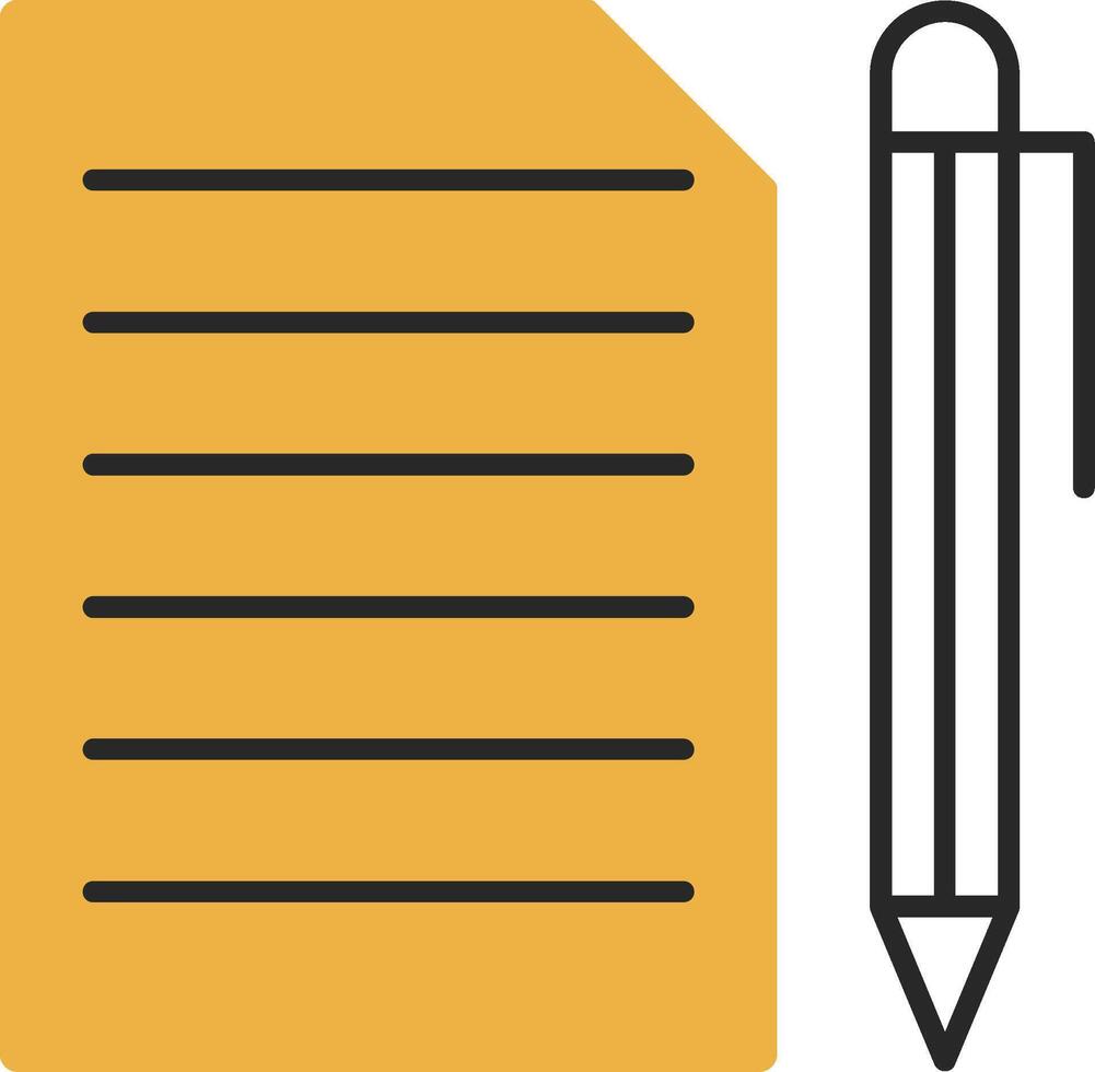 Document Skined Filled Icon vector