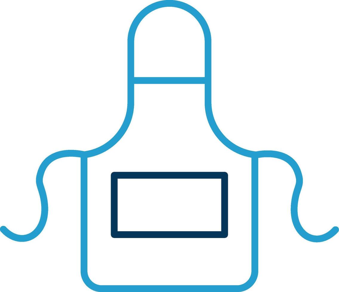Apron Line Blue Two Color Icon vector