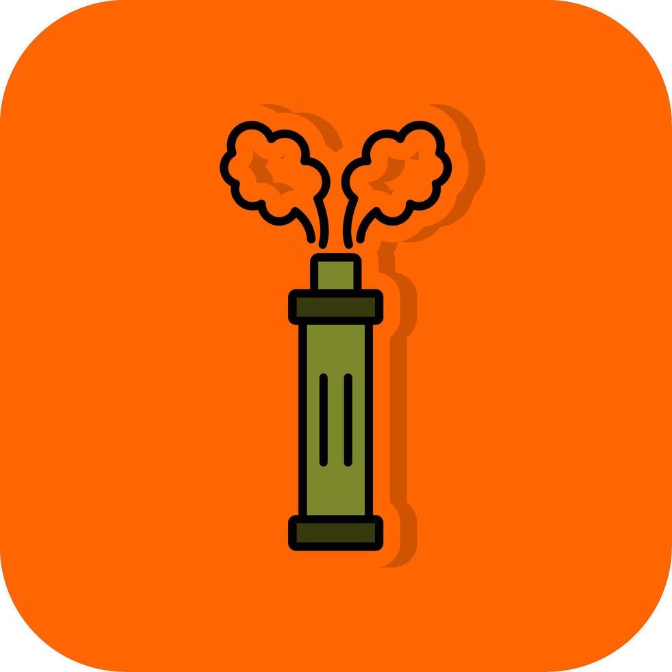 Smoke Grenade Filled Orange background Icon vector