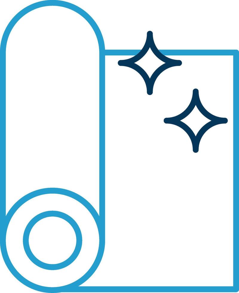 tela línea azul dos color icono vector
