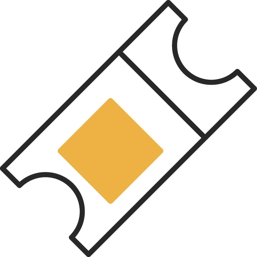 Ticket Skined Filled Icon vector