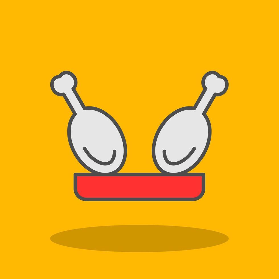 Chicken Filled Shadow Icon vector