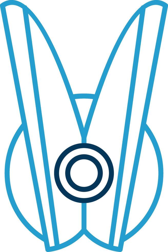 Clothespin Line Blue Two Color Icon vector