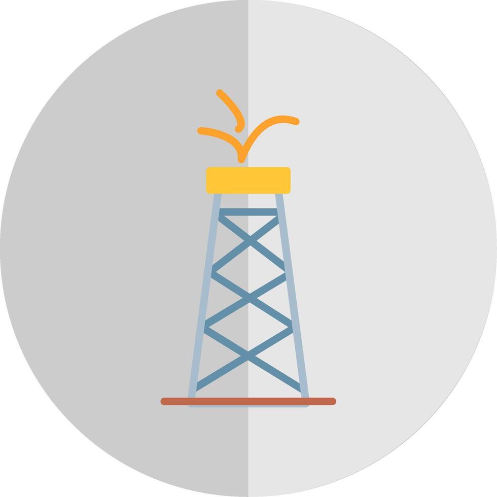 Oil Tower Flat Scale Icon vector