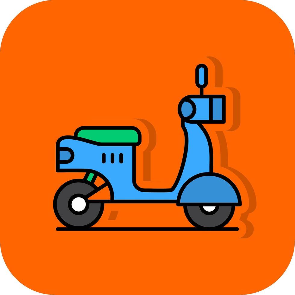 scooter lleno naranja antecedentes icono vector