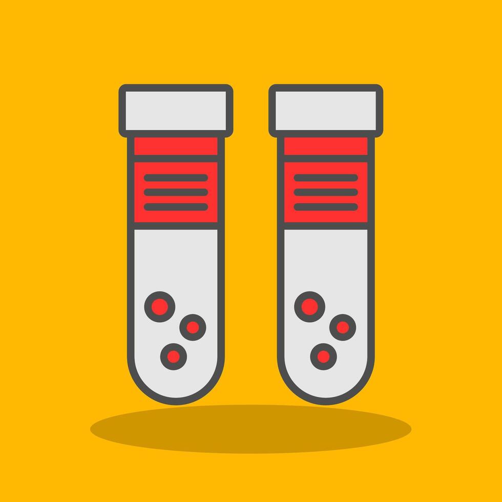 Test Tube Filled Shadow Icon vector