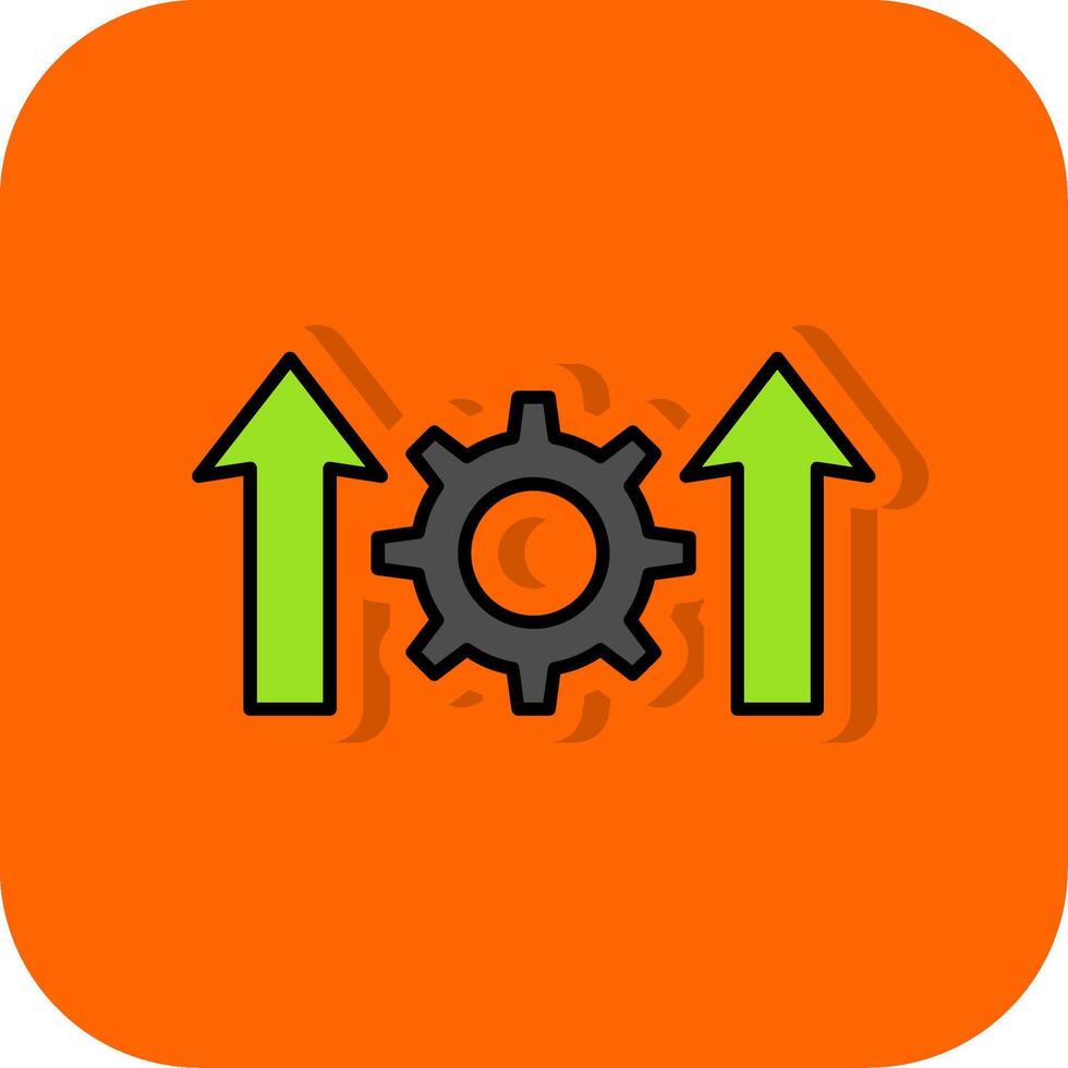 Automation Filled Orange background Icon vector