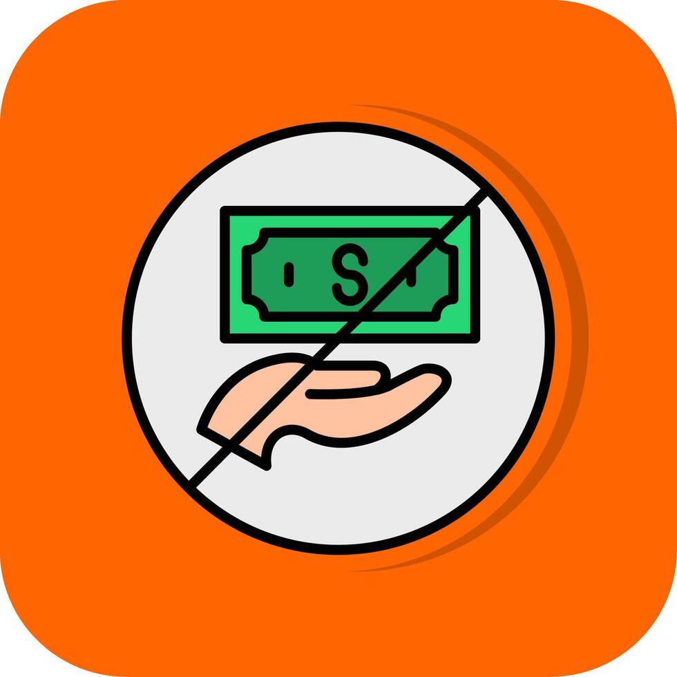 Stop Corruption Filled Orange background Icon vector