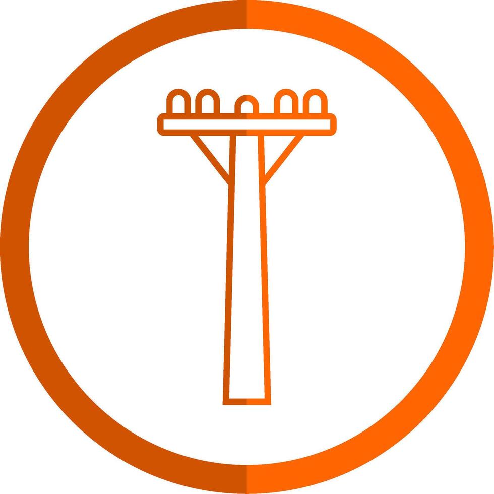 Pole Line Orange Circle Icon vector