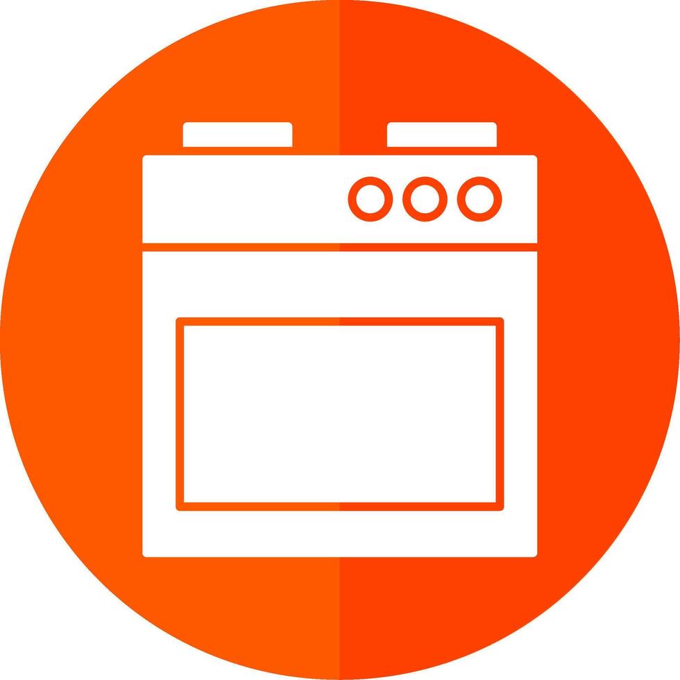 Stove Glyph Red Circle Icon vector