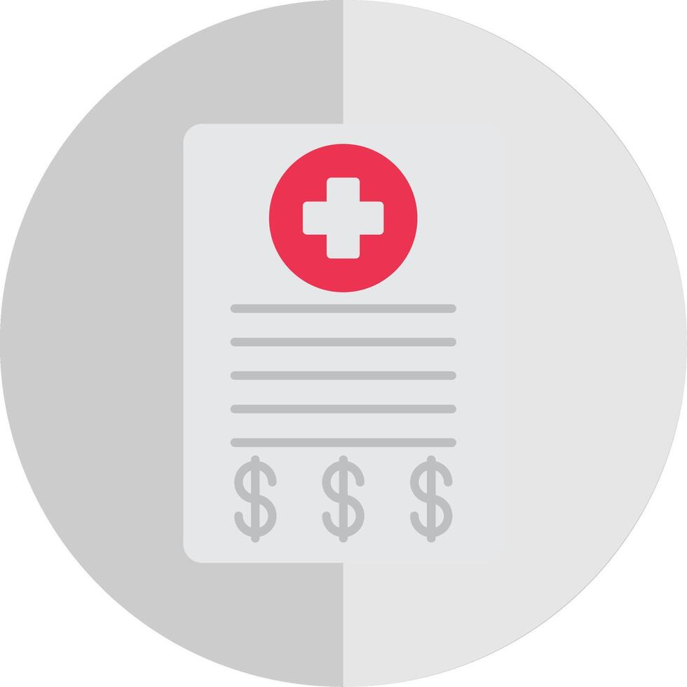 Medical Bill Flat Scale Icon vector