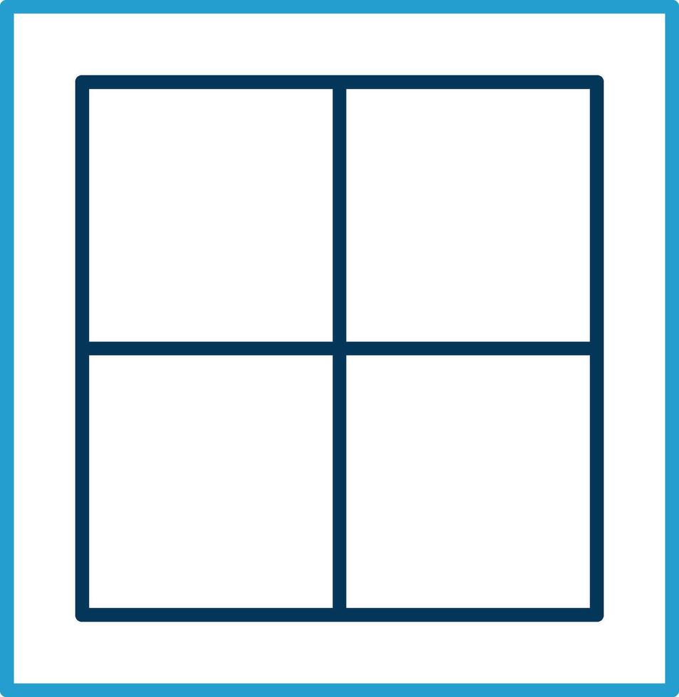 Window Line Blue Two Color Icon vector