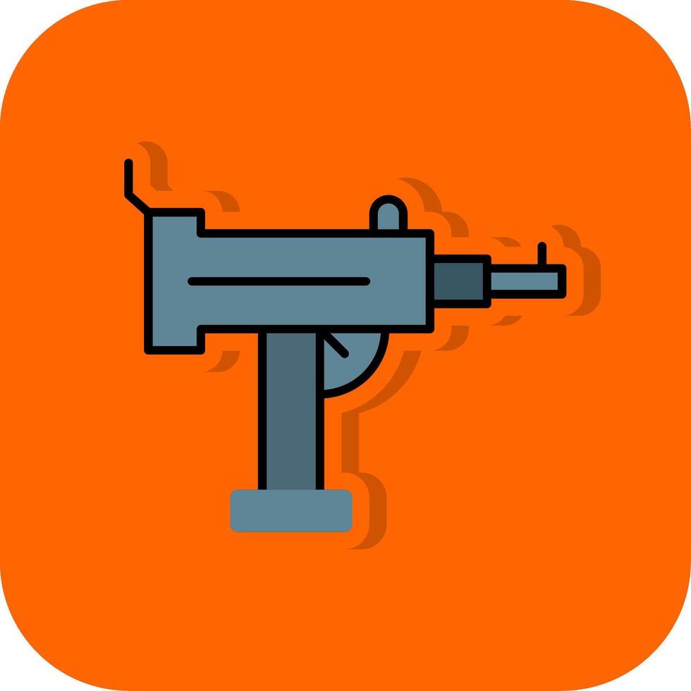 Uzi Filled Orange background Icon vector