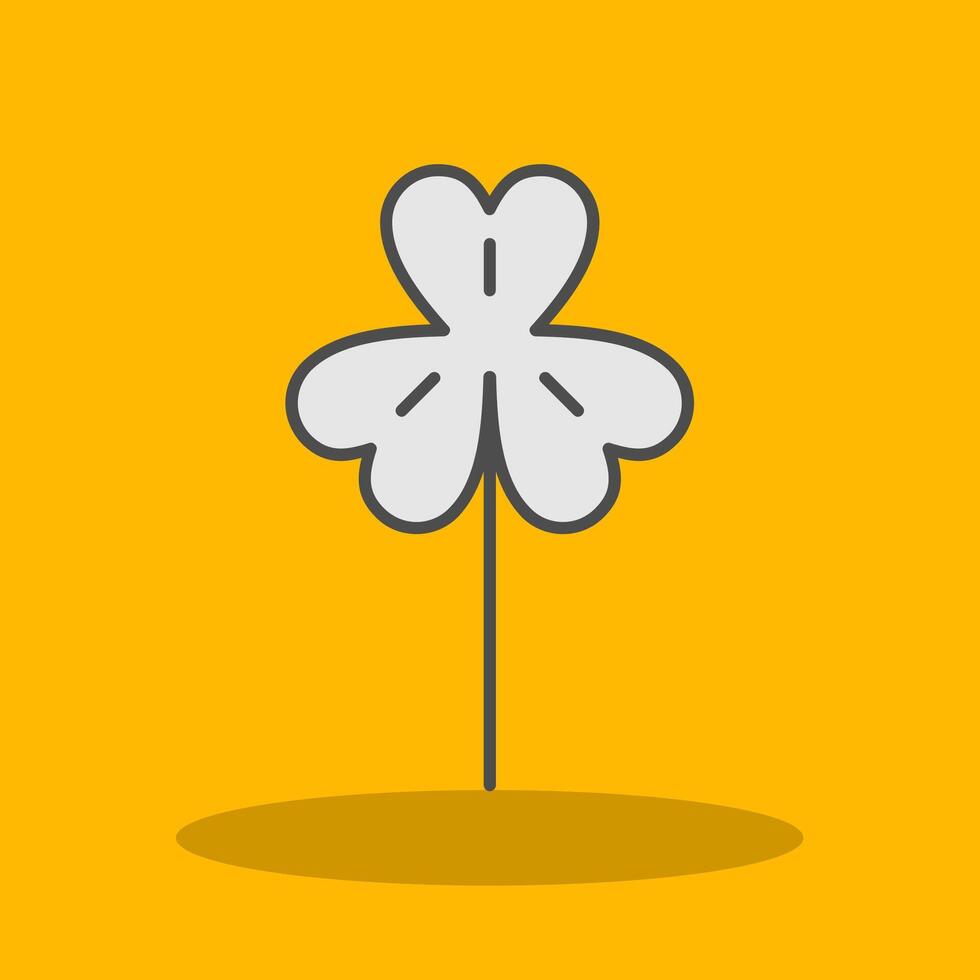 Clover Filled Shadow Icon vector