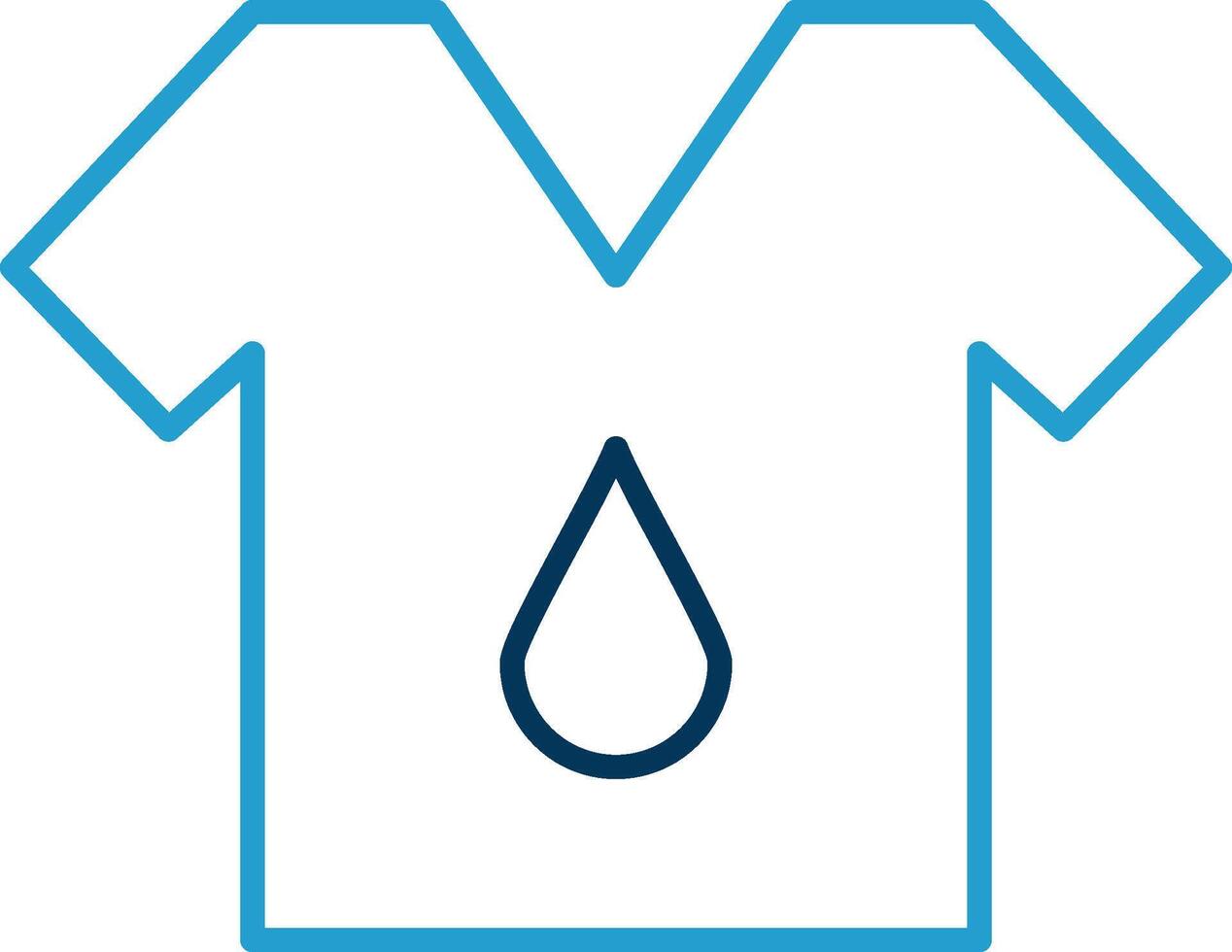 T Shirt Line Blue Two Color Icon vector