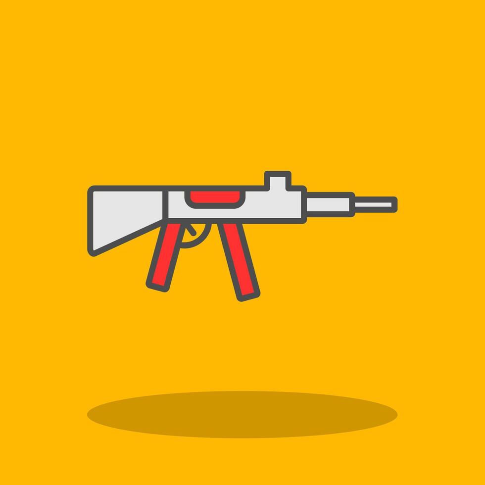 Machine Gun Filled Shadow Icon vector