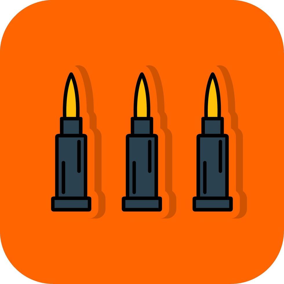 Bullets Filled Orange background Icon vector