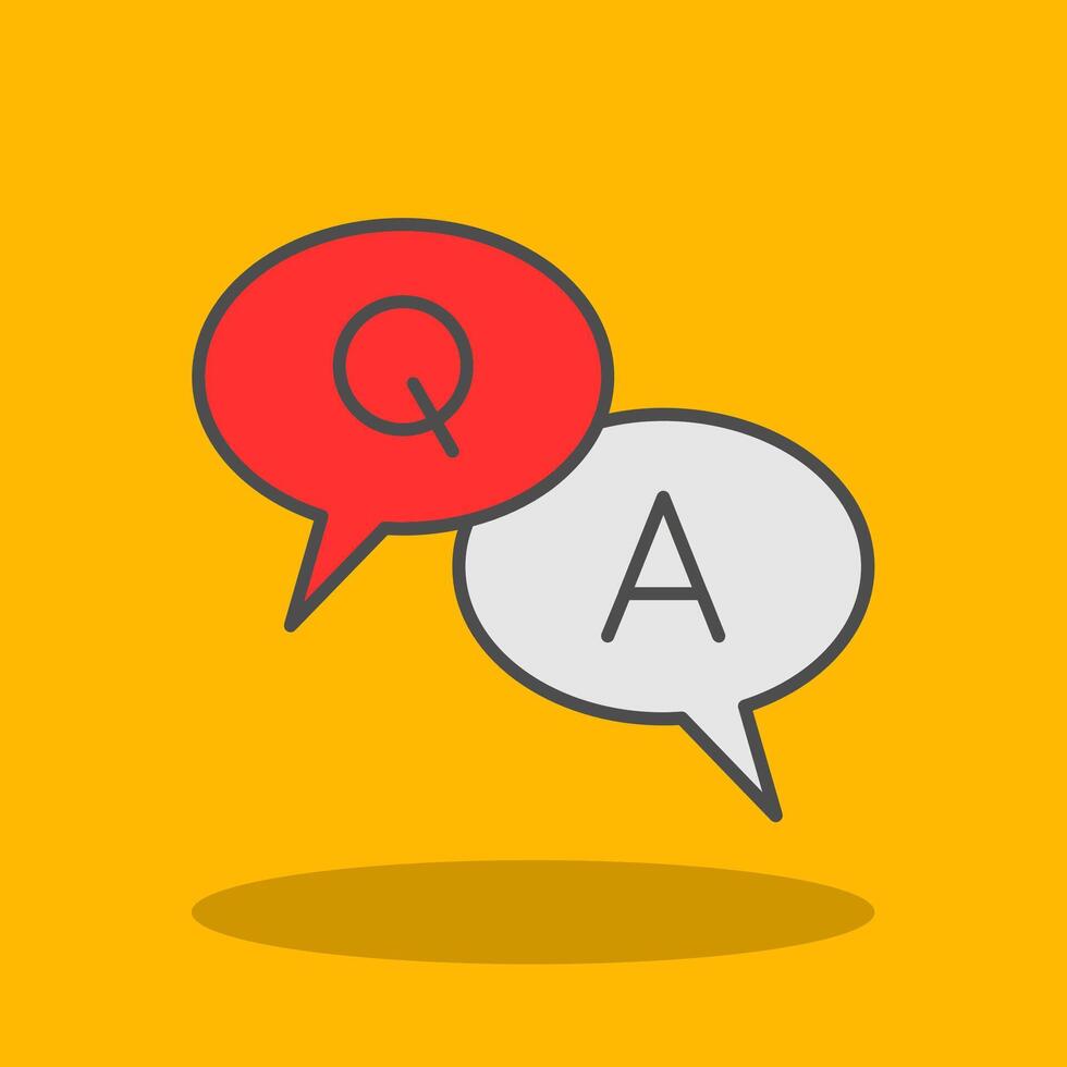 Question And Answer Filled Shadow Icon vector