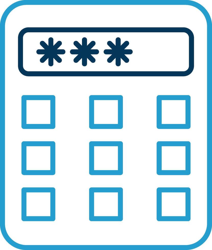 Security Panel Line Blue Two Color Icon vector