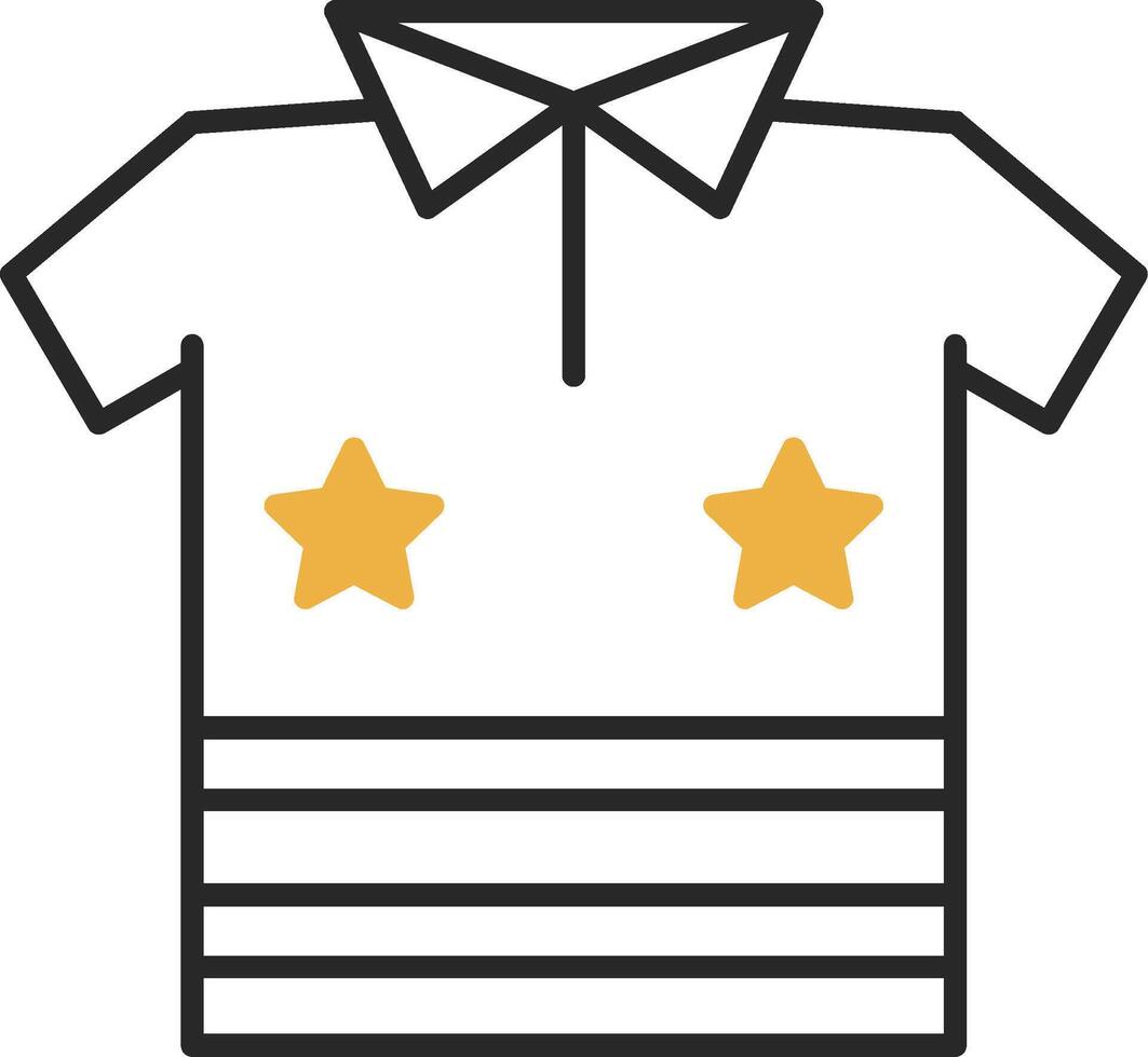 camisa desollado lleno icono vector