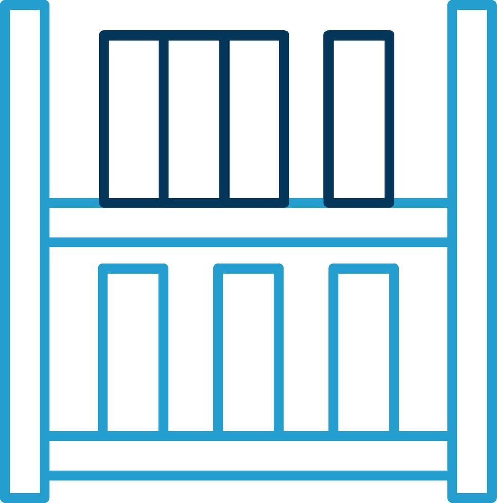 Bookshelf Line Blue Two Color Icon vector