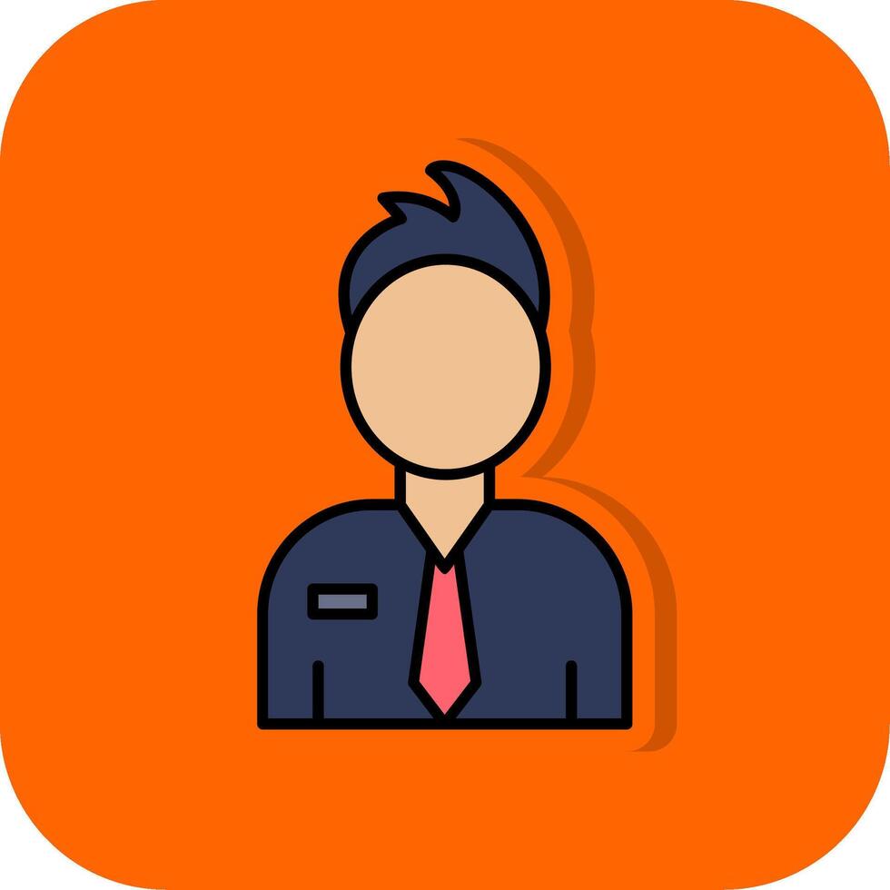 Employee Filled Orange background Icon vector