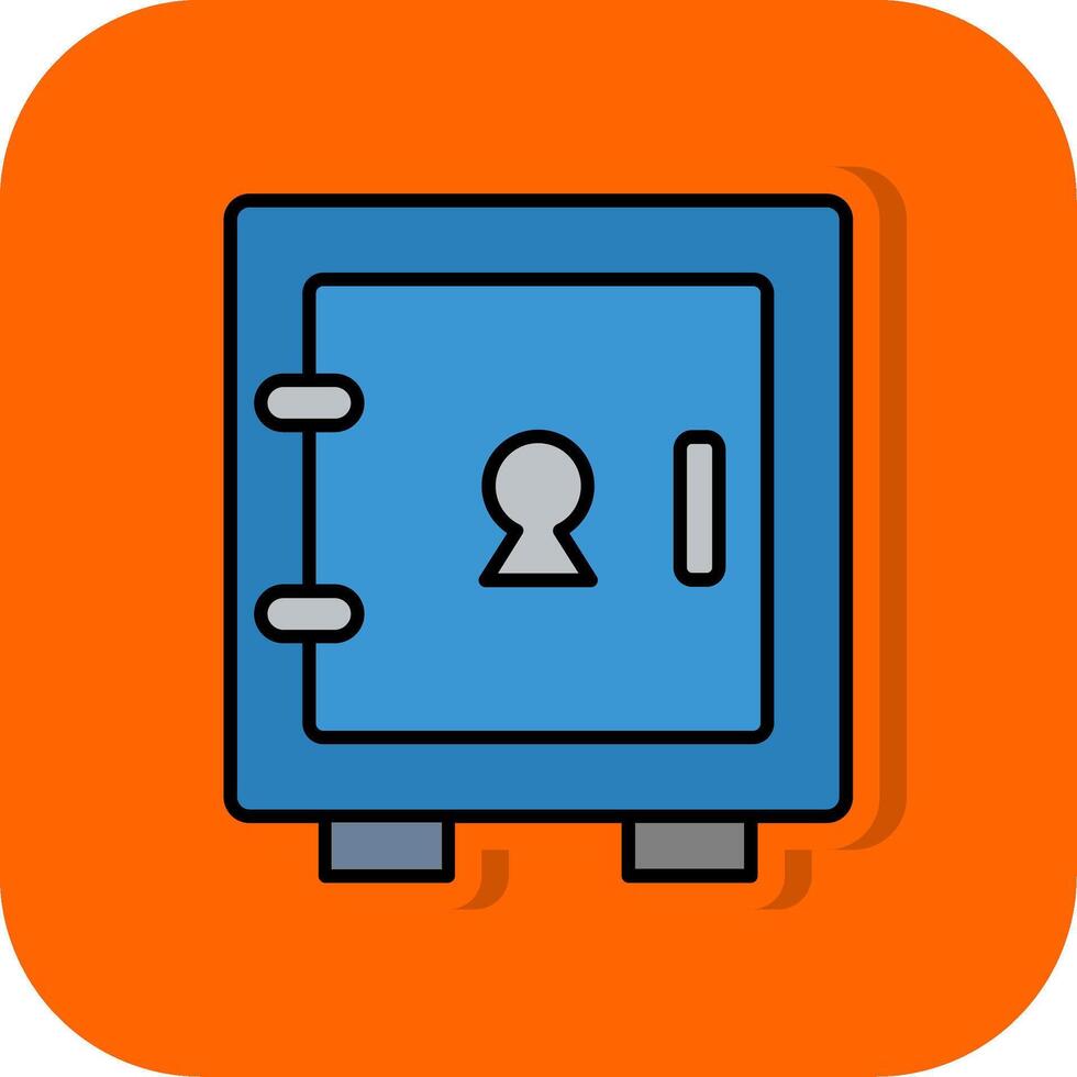 Locker Filled Orange background Icon vector