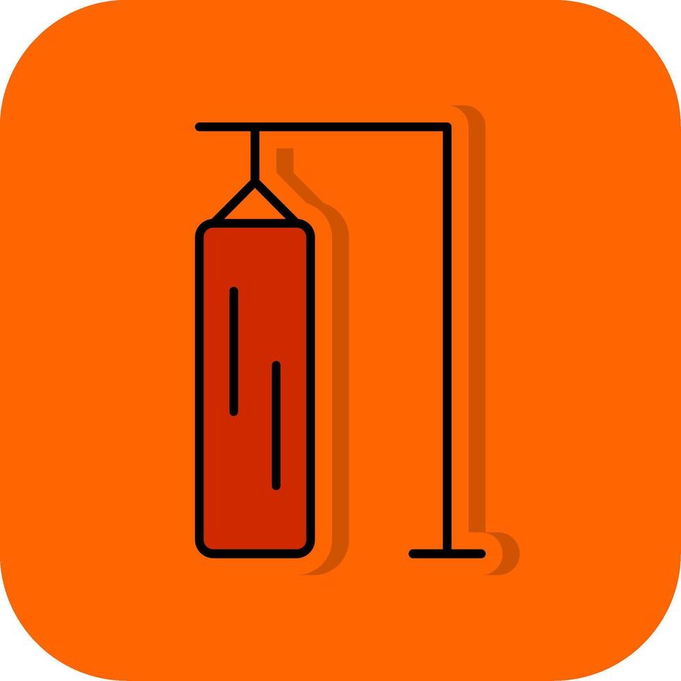 Punching Bag Filled Orange background Icon vector