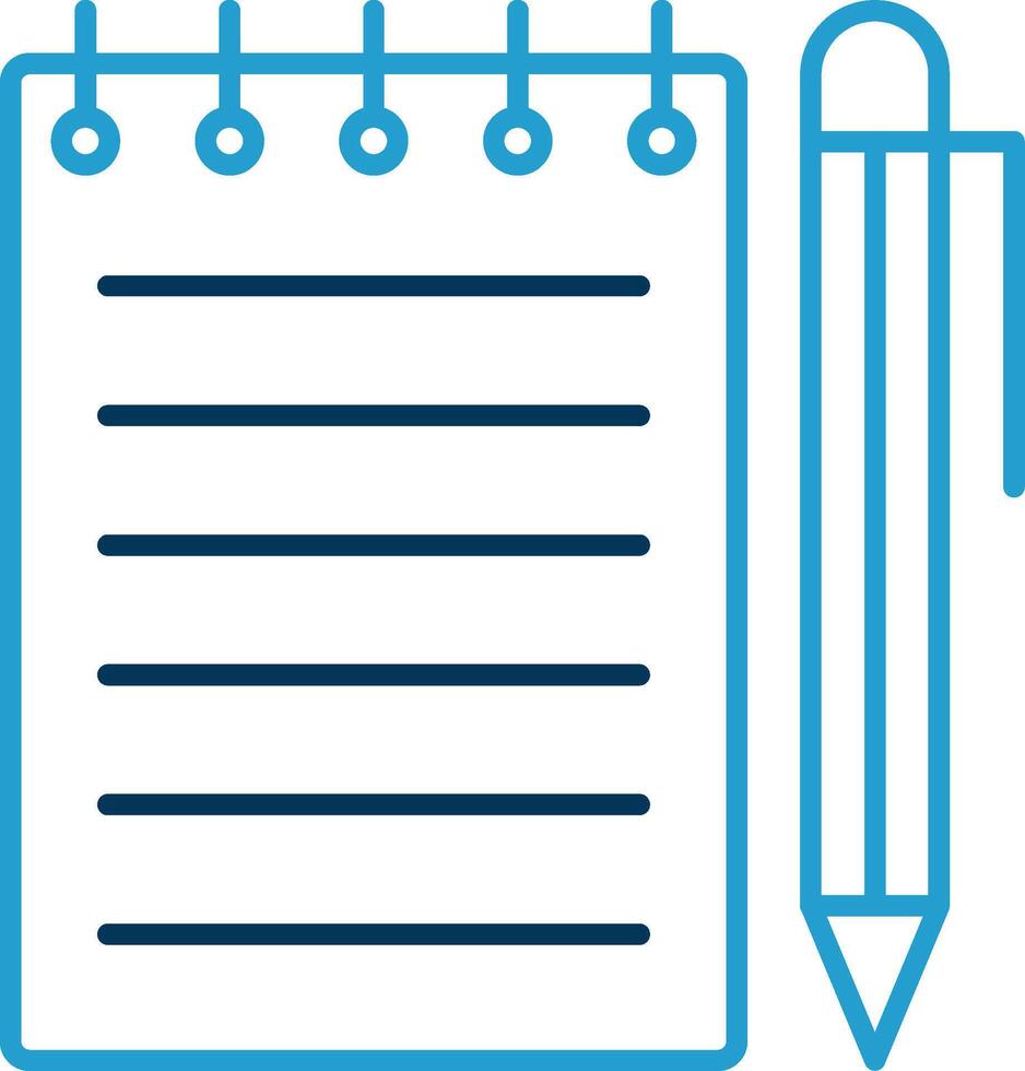 Notebook Line Blue Two Color Icon vector