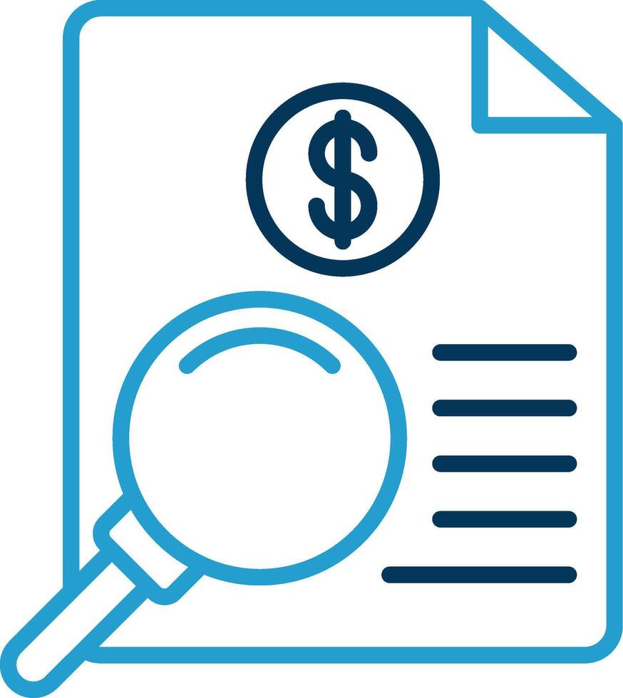 Investigation Line Blue Two Color Icon vector
