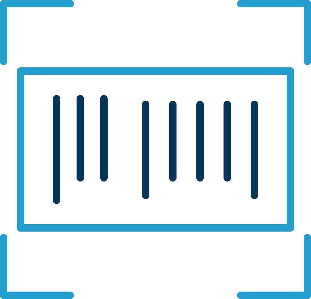 Barcode Line Blue Two Color Icon vector