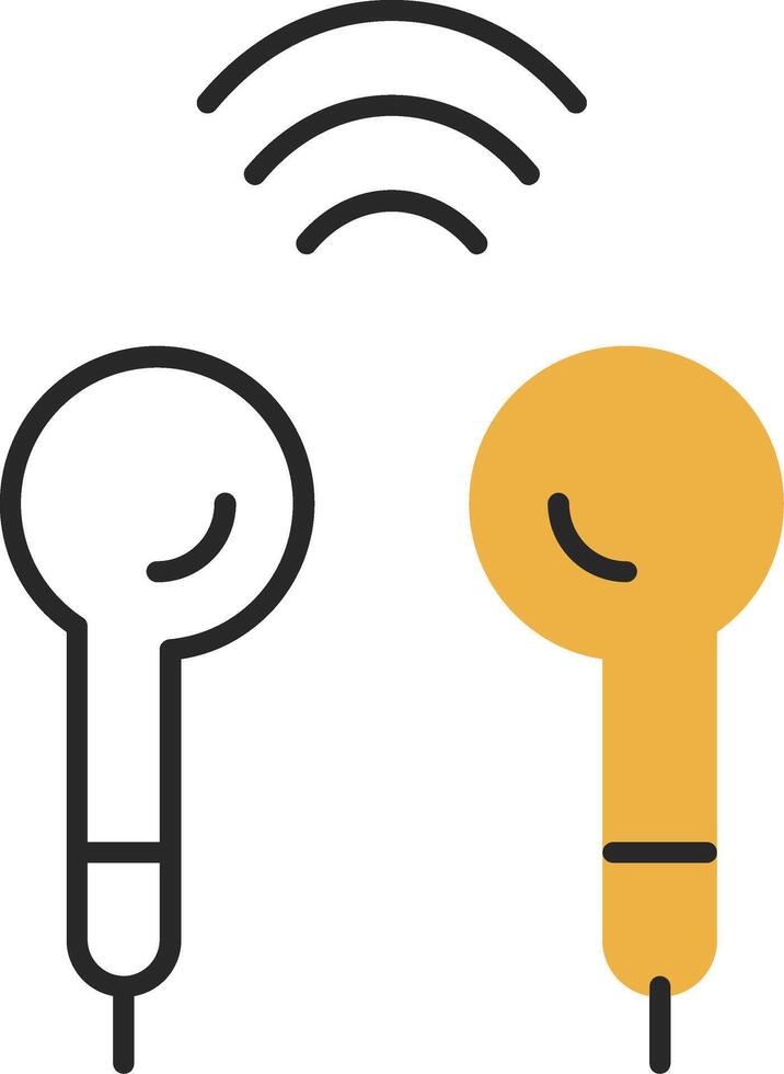 Earbuds Skined Filled Icon vector