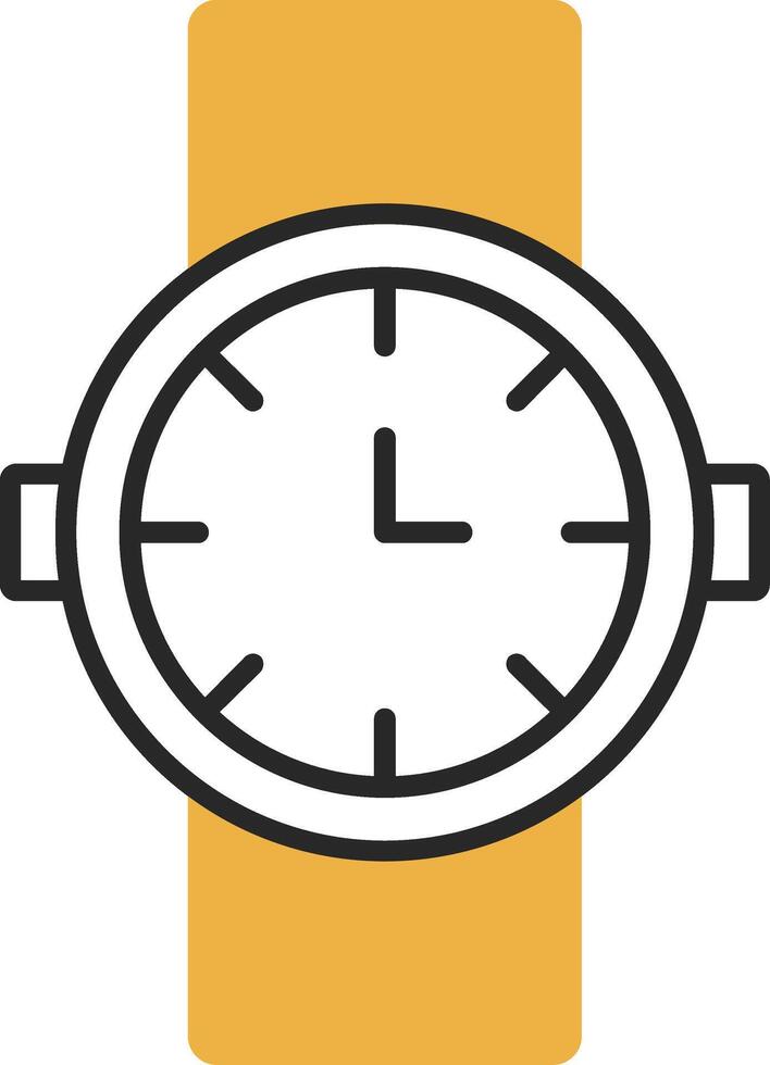 Watch Skined Filled Icon vector