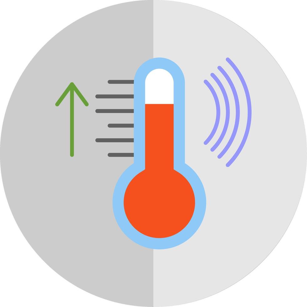 inteligente temperatura plano escala icono vector