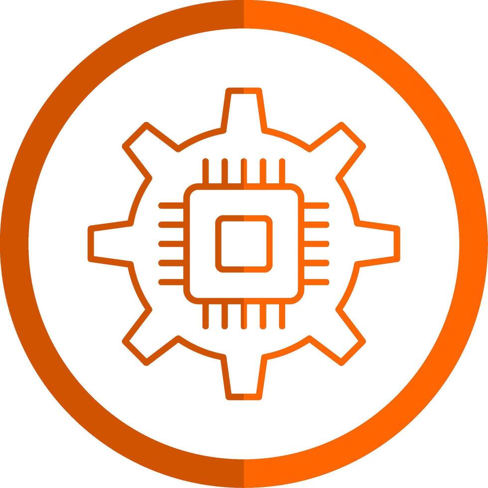 Circuit Line Orange Circle Icon vector