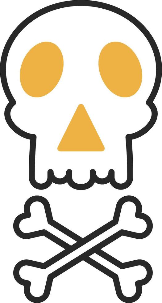 Skull Skined Filled Icon vector