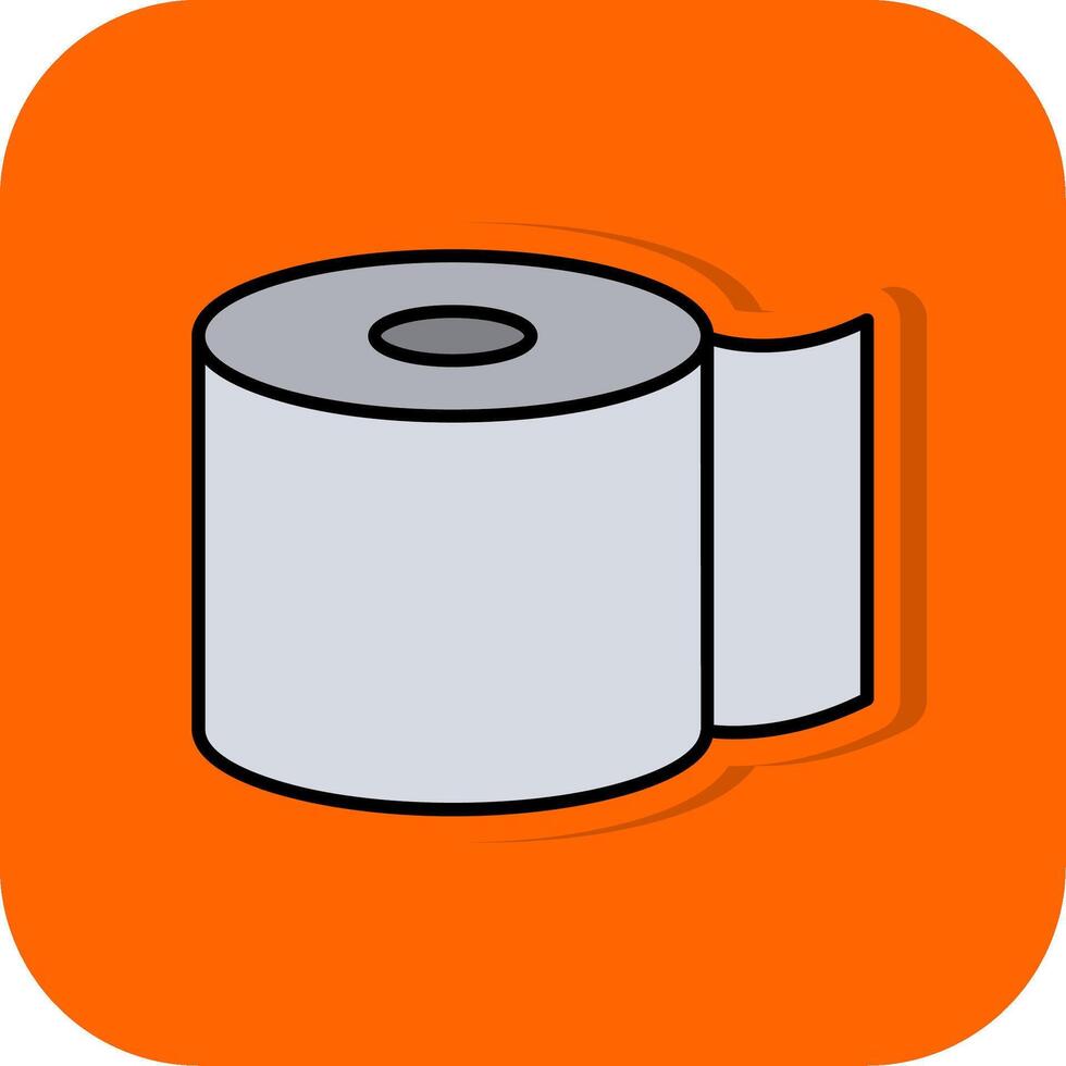 Toilet Paper Filled Orange background Icon vector