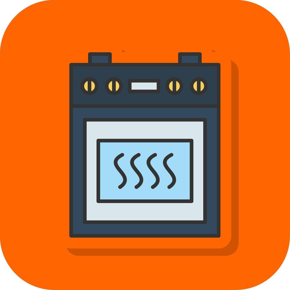 Cooking Stove Filled Orange background Icon vector