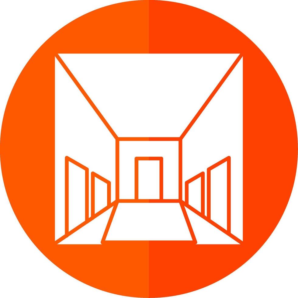 Hallway Glyph Red Circle Icon vector