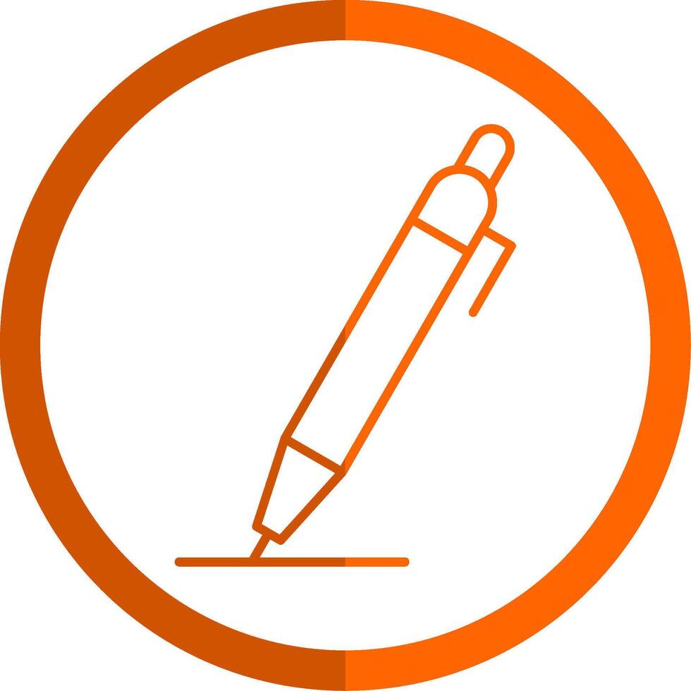 Pen Line Orange Circle Icon vector