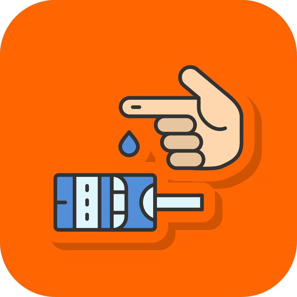 Diabetes Filled Orange background Icon vector