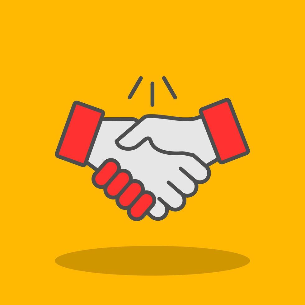 Handshake Filled Shadow Icon vector