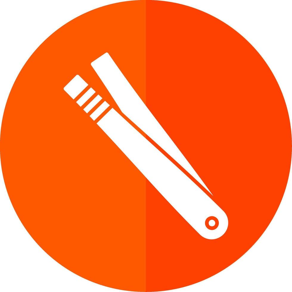 Tweezer Glyph Red Circle Icon vector