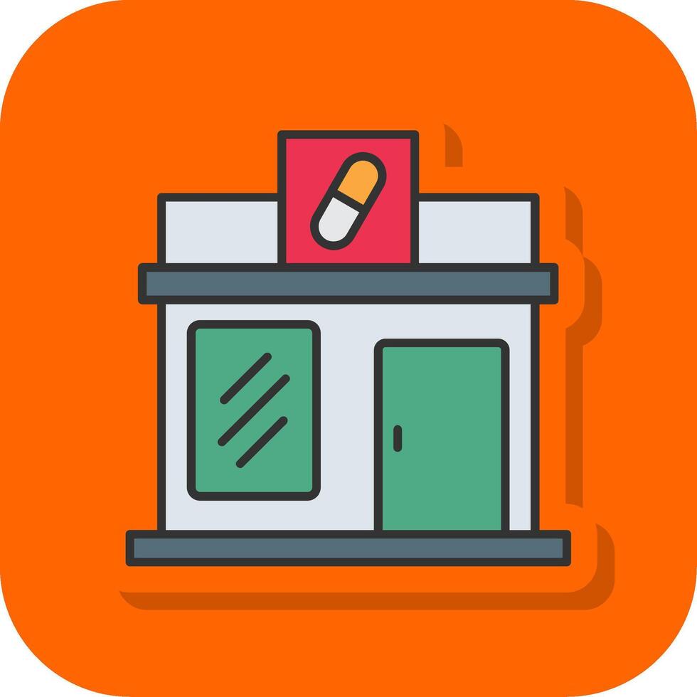Pharmacy Filled Orange background Icon vector