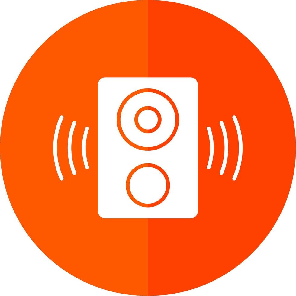 Speaker Glyph Red Circle Icon vector