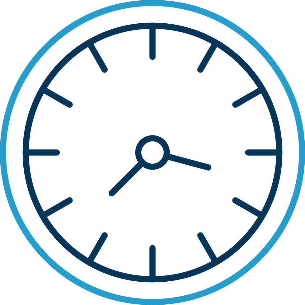 Clock Line Blue Two Color Icon vector