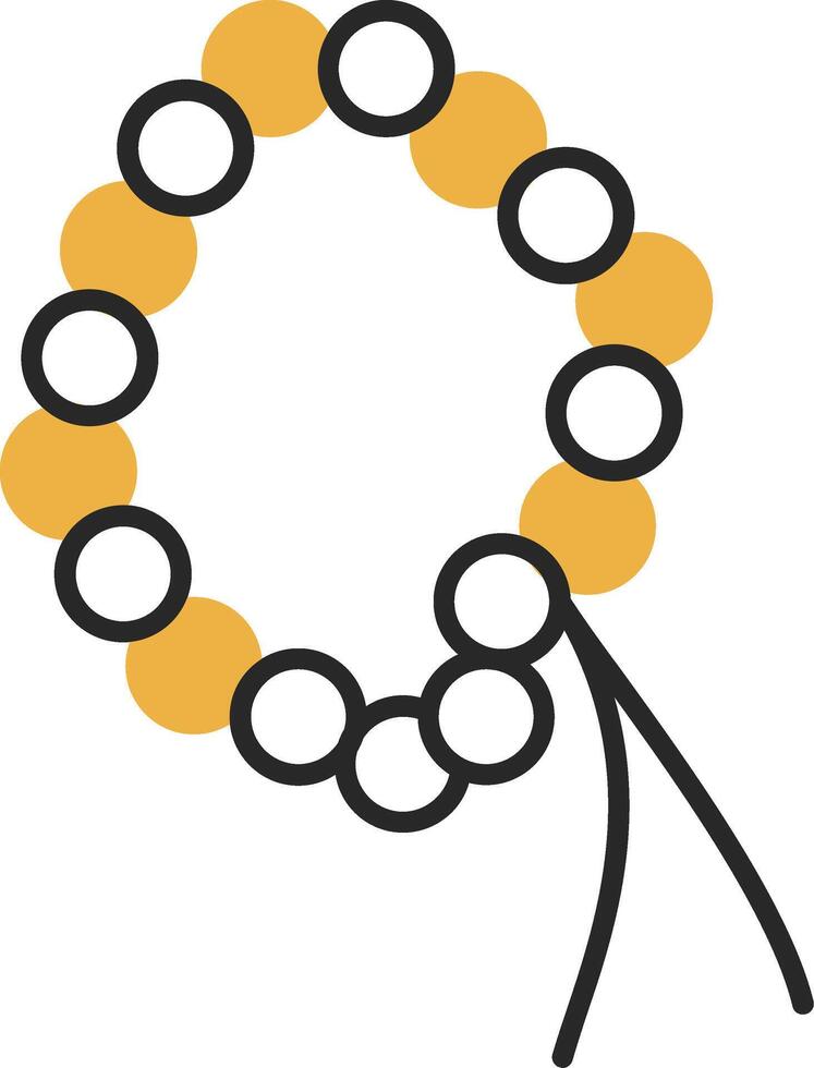 Rosary Skined Filled Icon vector