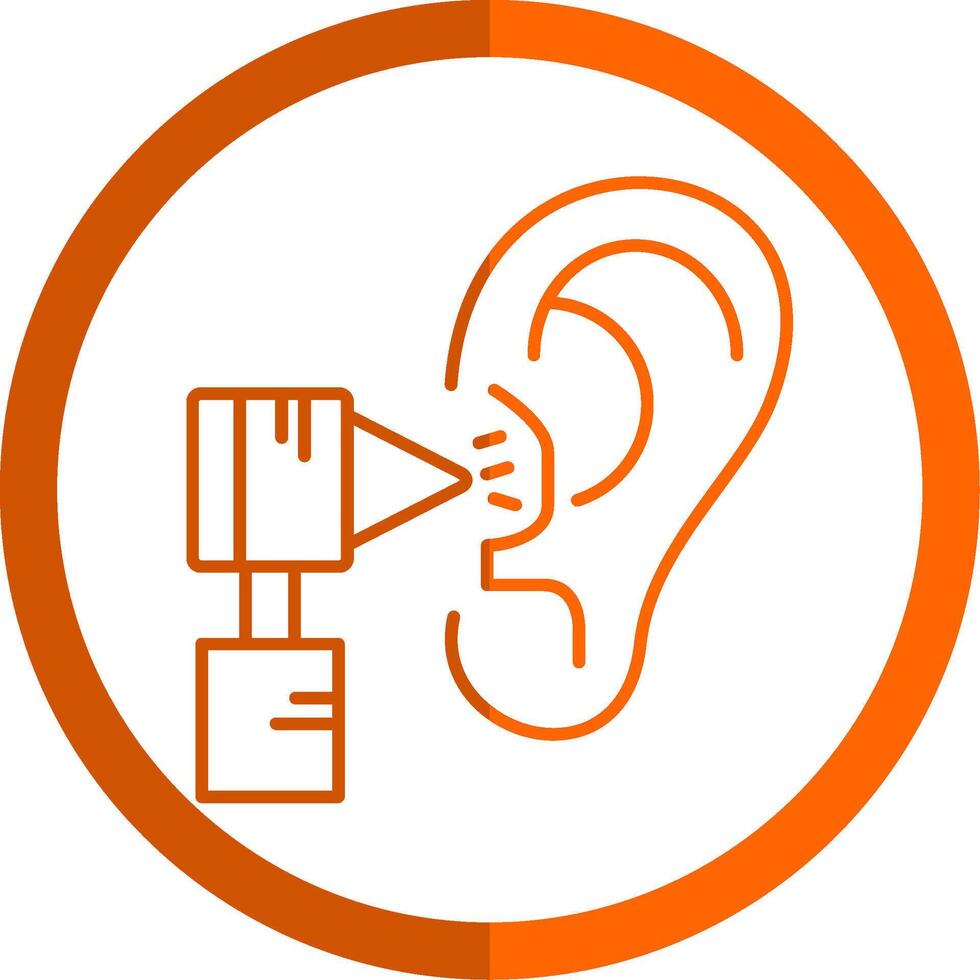 Otology Line Orange Circle Icon vector